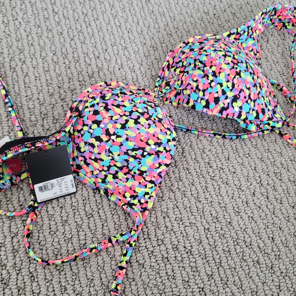 Victoria's Secret Confetti Bikini Top 32b